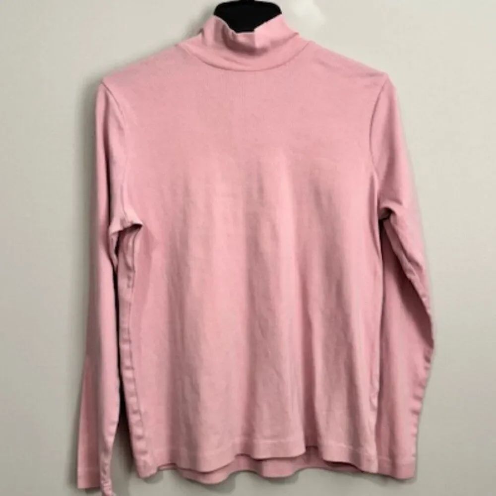 USED Woman's Kim Rogers Long Sleeve Turtle Neck Color Pink Size Medium